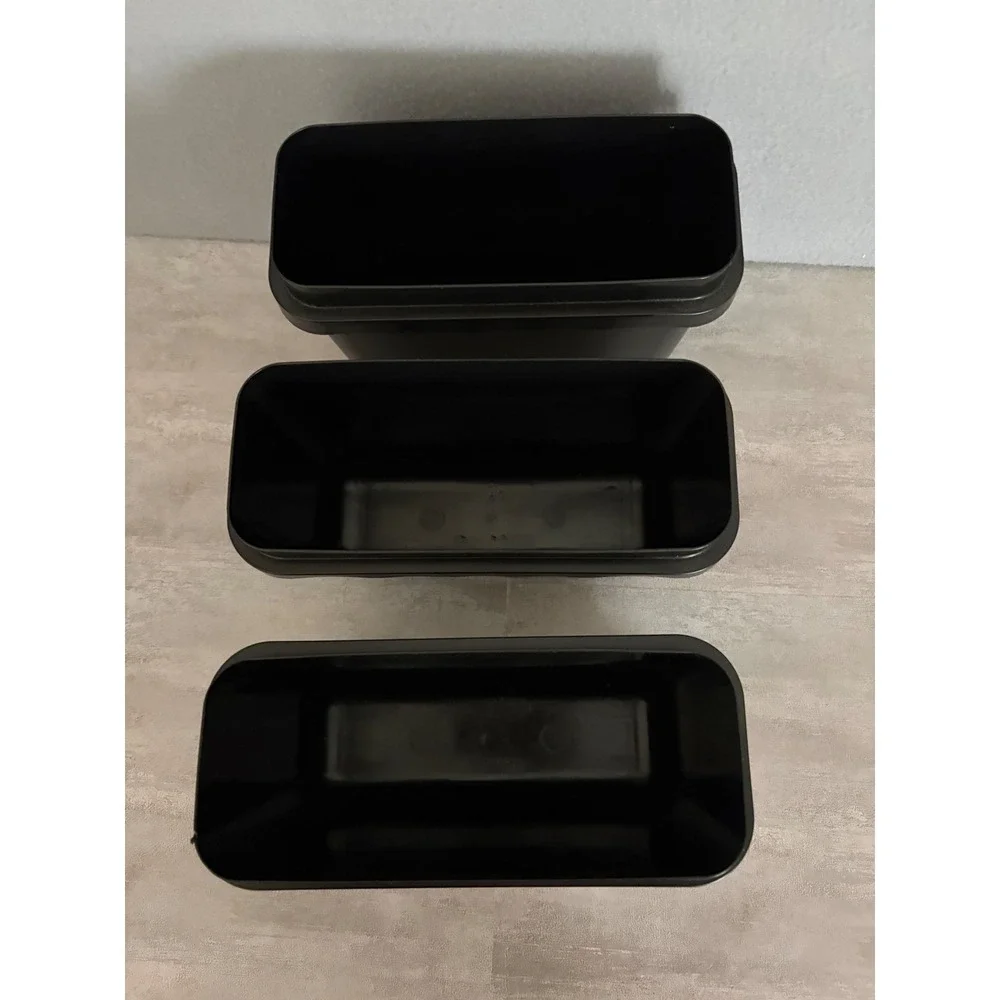 IKEA Sunnersta Storage Containers Set of 3 Black Plastic Hanging Bins 902.046.20